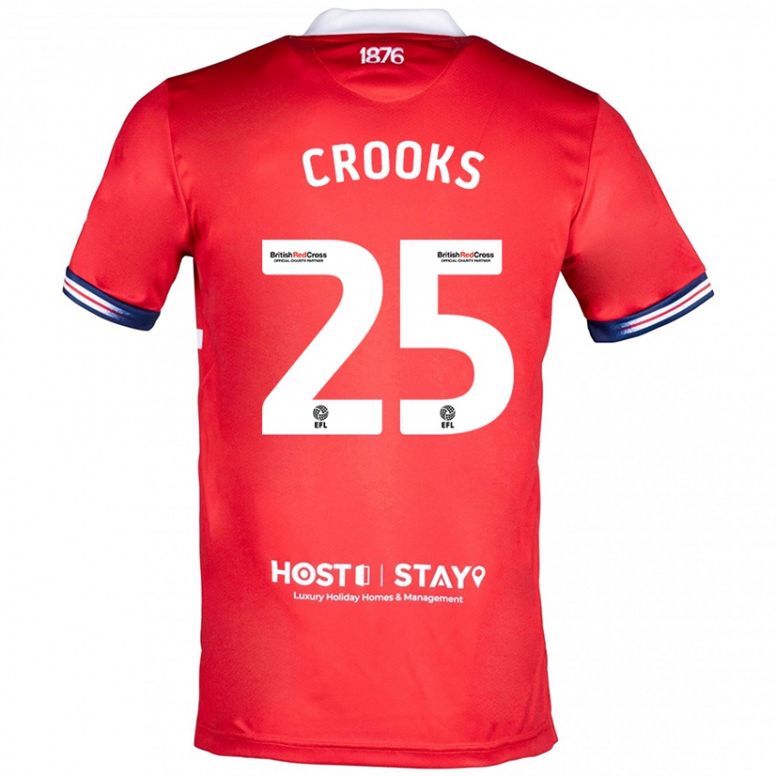 Damen Matt Crooks #25 Rot Heimtrikot Trikot 2023/24 T-Shirt