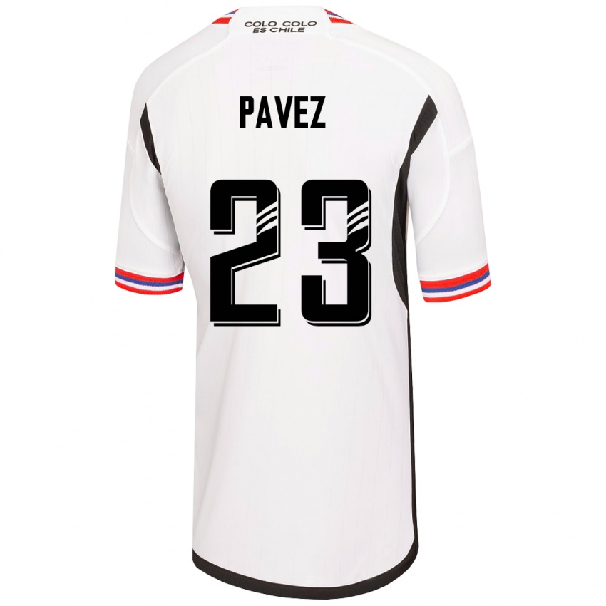 Damen Esteban Pavez #23 Weiß Heimtrikot Trikot 2023/24 T-Shirt