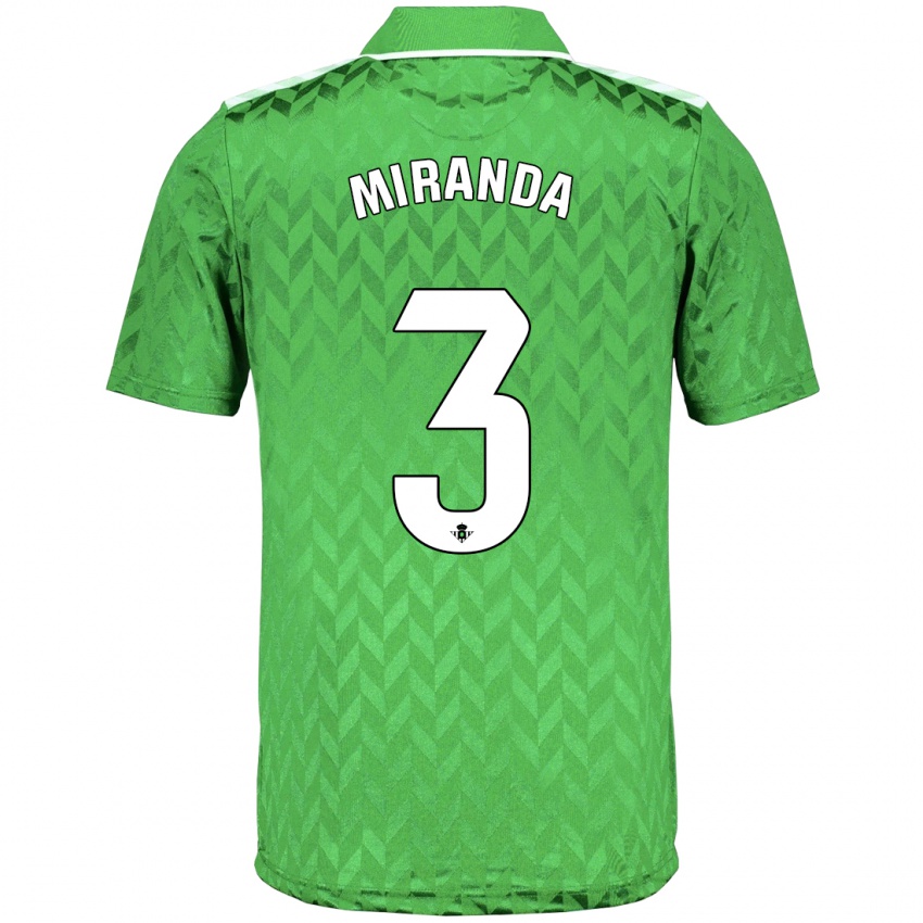 Damen Juan Miranda #3 Grün Auswärtstrikot Trikot 2023/24 T-Shirt