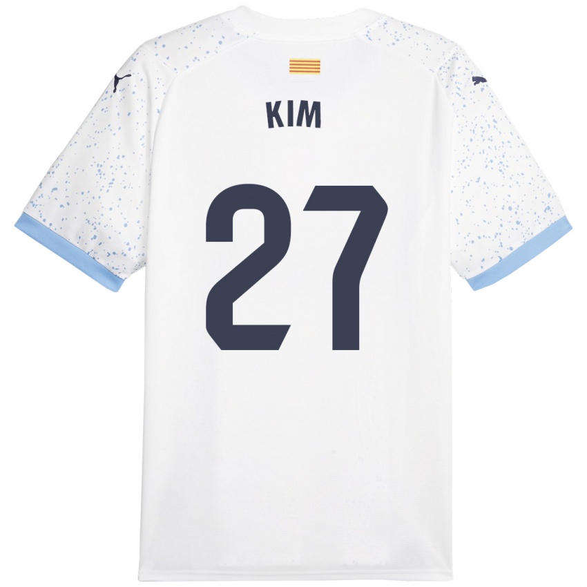 Damen Min-Su Kim #27 Weiß Auswärtstrikot Trikot 2023/24 T-Shirt