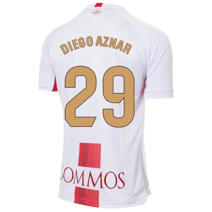 Damen Diego Aznar #29 Weiß Auswärtstrikot Trikot 2023/24 T-Shirt