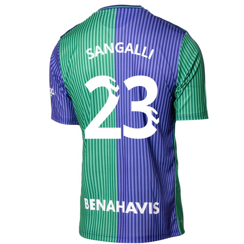 Damen Luca Sangalli #23 Grün Blau Auswärtstrikot Trikot 2023/24 T-Shirt