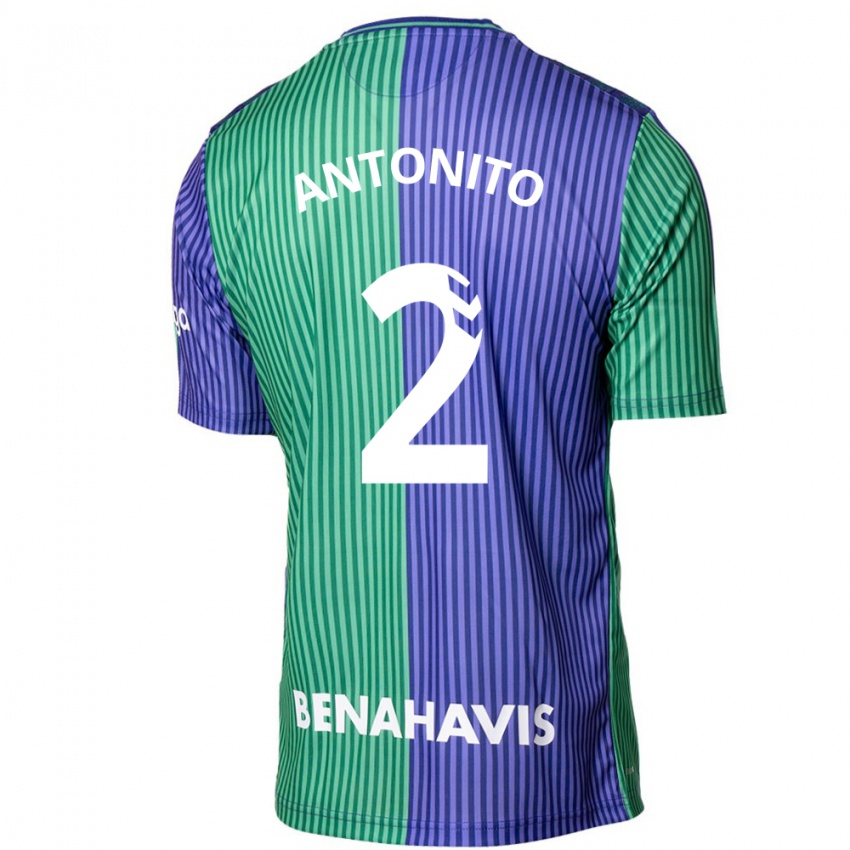Damen Antoñito #2 Grün Blau Auswärtstrikot Trikot 2023/24 T-Shirt