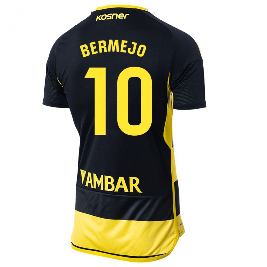 Damen Sergio Bermejo #10 Schwarz Gelb Auswärtstrikot Trikot 2023/24 T-Shirt
