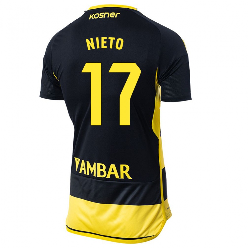 Damen Carlos Nieto #17 Schwarz Gelb Auswärtstrikot Trikot 2023/24 T-Shirt