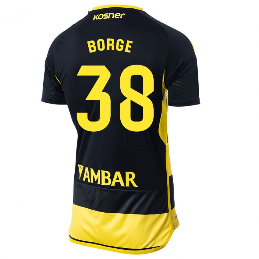 Damen Andrés Borge #38 Schwarz Gelb Auswärtstrikot Trikot 2023/24 T-Shirt