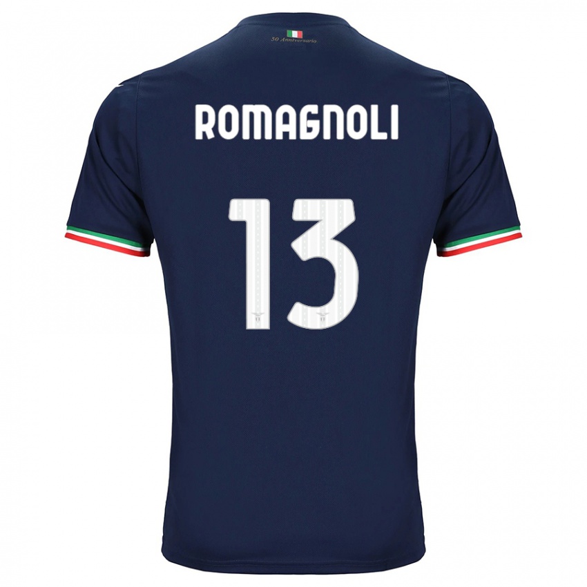 Damen Alessio Romagnoli #13 Marine Auswärtstrikot Trikot 2023/24 T-Shirt