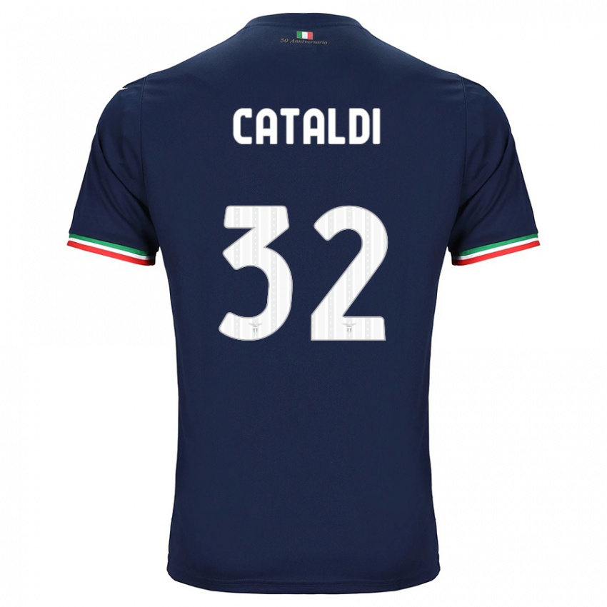 Damen Danilo Cataldi #32 Marine Auswärtstrikot Trikot 2023/24 T-Shirt