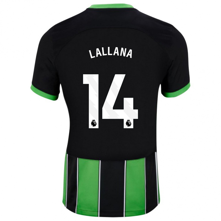 Damen Adam Lallana #14 Schwarz Grün Auswärtstrikot Trikot 2023/24 T-Shirt