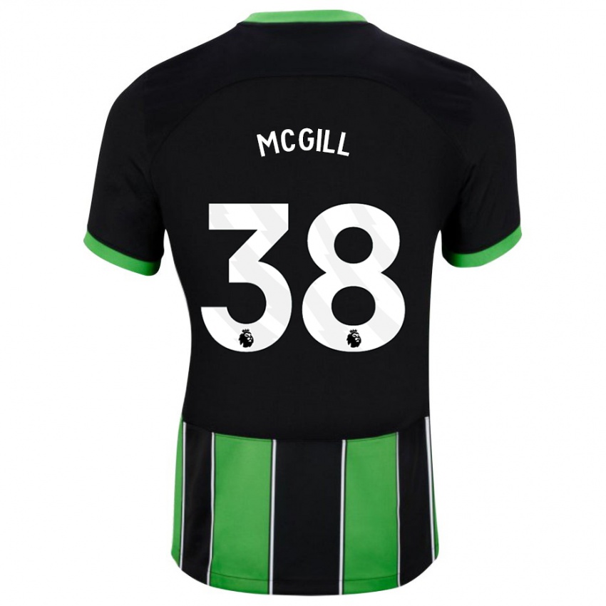 Damen Tom Mcgill #38 Schwarz Grün Auswärtstrikot Trikot 2023/24 T-Shirt