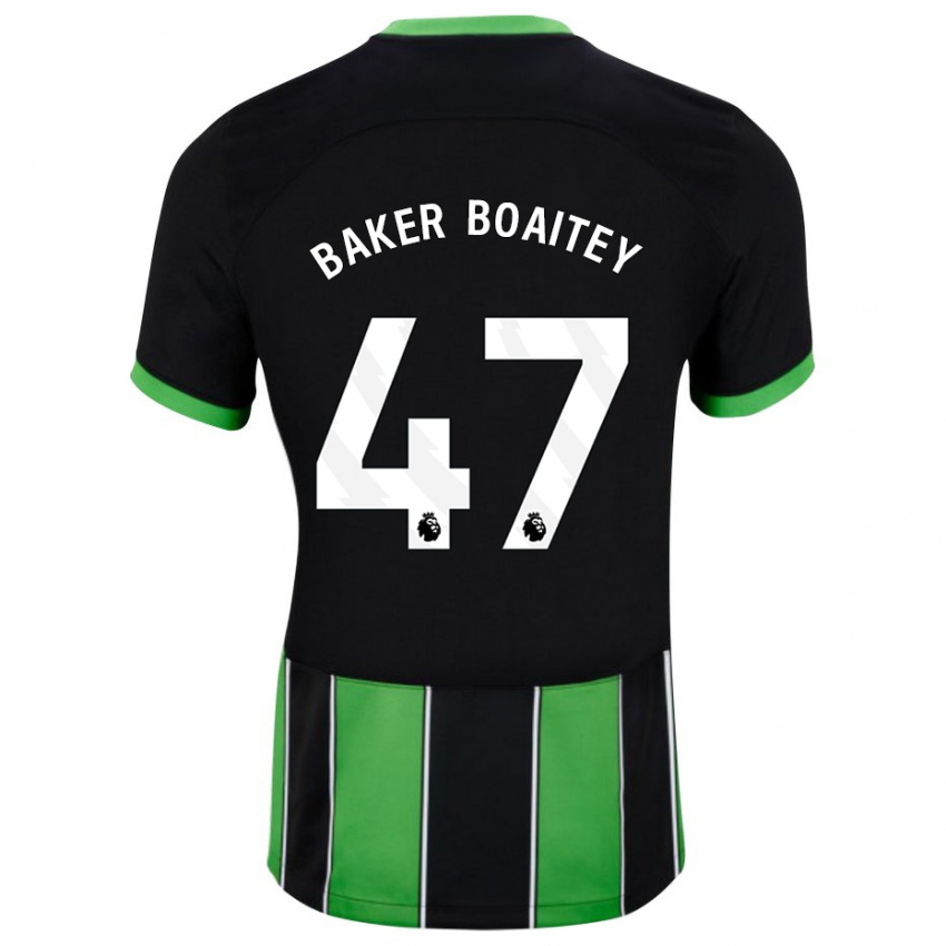 Damen Benicio Baker-Boaitey #47 Schwarz Grün Auswärtstrikot Trikot 2023/24 T-Shirt