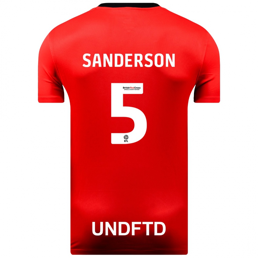 Damen Dion Sanderson #5 Rot Auswärtstrikot Trikot 2023/24 T-Shirt