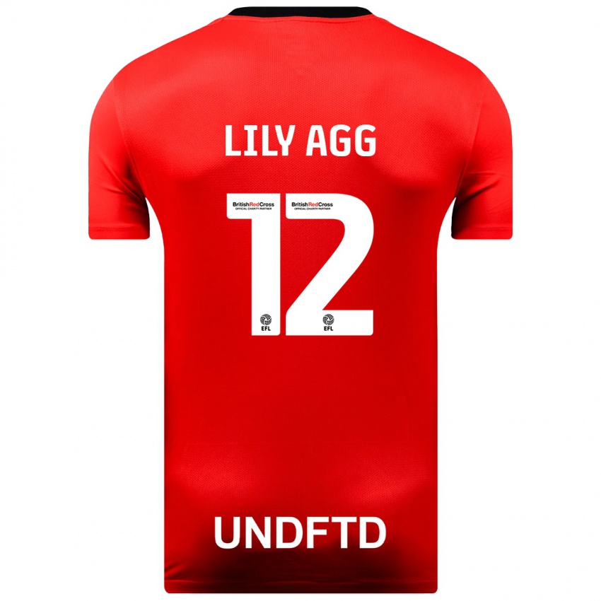 Damen Lily Agg #12 Rot Auswärtstrikot Trikot 2023/24 T-Shirt