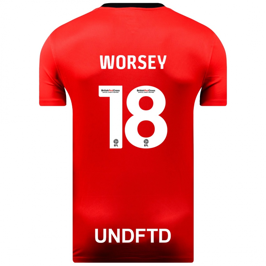 Damen Louanne Worsey #18 Rot Auswärtstrikot Trikot 2023/24 T-Shirt