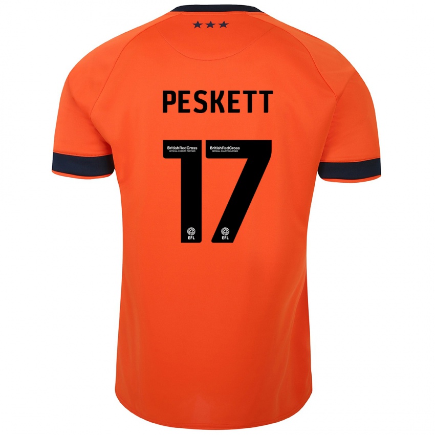 Damen Sophie Peskett #17 Orangefarben Auswärtstrikot Trikot 2023/24 T-Shirt
