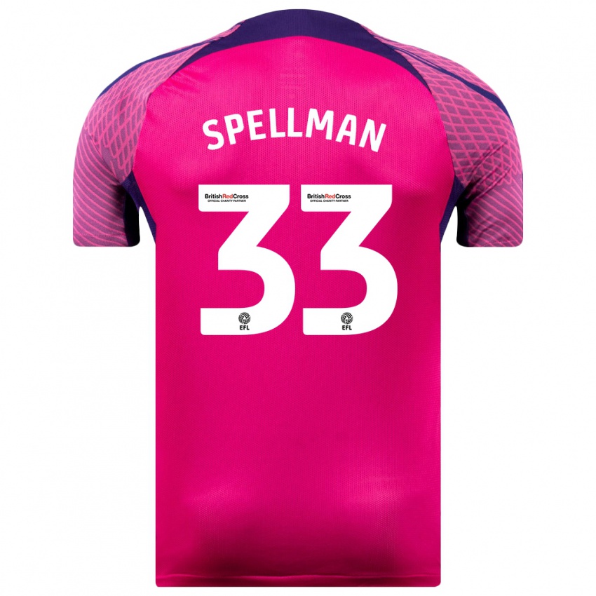 Damen Michael Spellman #33 Lila Auswärtstrikot Trikot 2023/24 T-Shirt