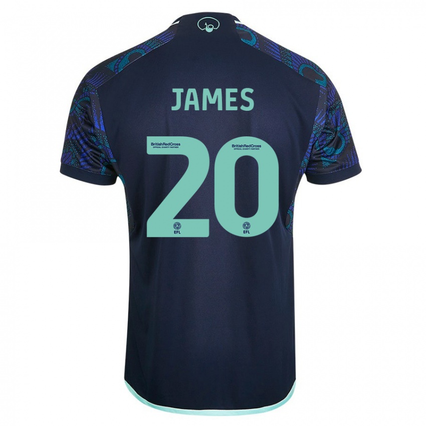 Damen Daniel James #20 Blau Auswärtstrikot Trikot 2023/24 T-Shirt