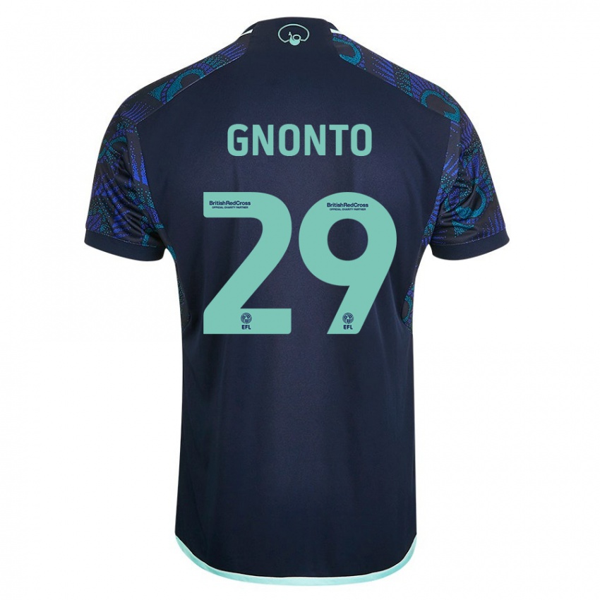 Damen Wilfried Gnonto #29 Blau Auswärtstrikot Trikot 2023/24 T-Shirt
