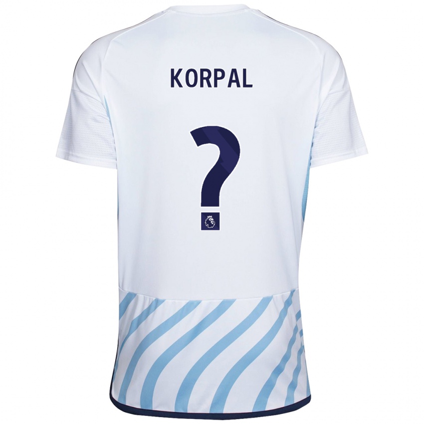 Damen Aaron Korpal #0 Weiß Blau Auswärtstrikot Trikot 2023/24 T-Shirt