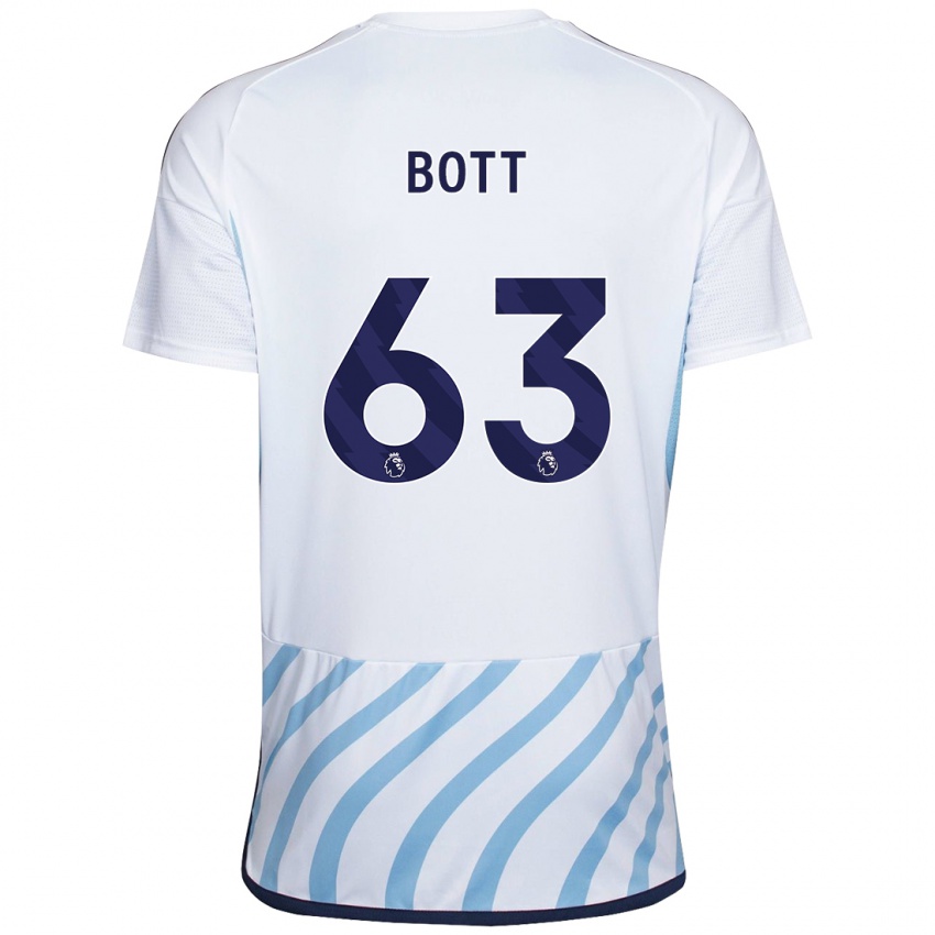 Damen Aaron Bott #63 Weiß Blau Auswärtstrikot Trikot 2023/24 T-Shirt