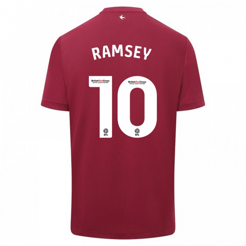 Damen Aaron Ramsey #10 Rot Auswärtstrikot Trikot 2023/24 T-Shirt