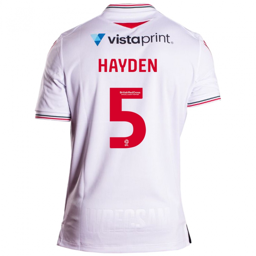Damen Aaron Hayden #5 Weiß Auswärtstrikot Trikot 2023/24 T-Shirt