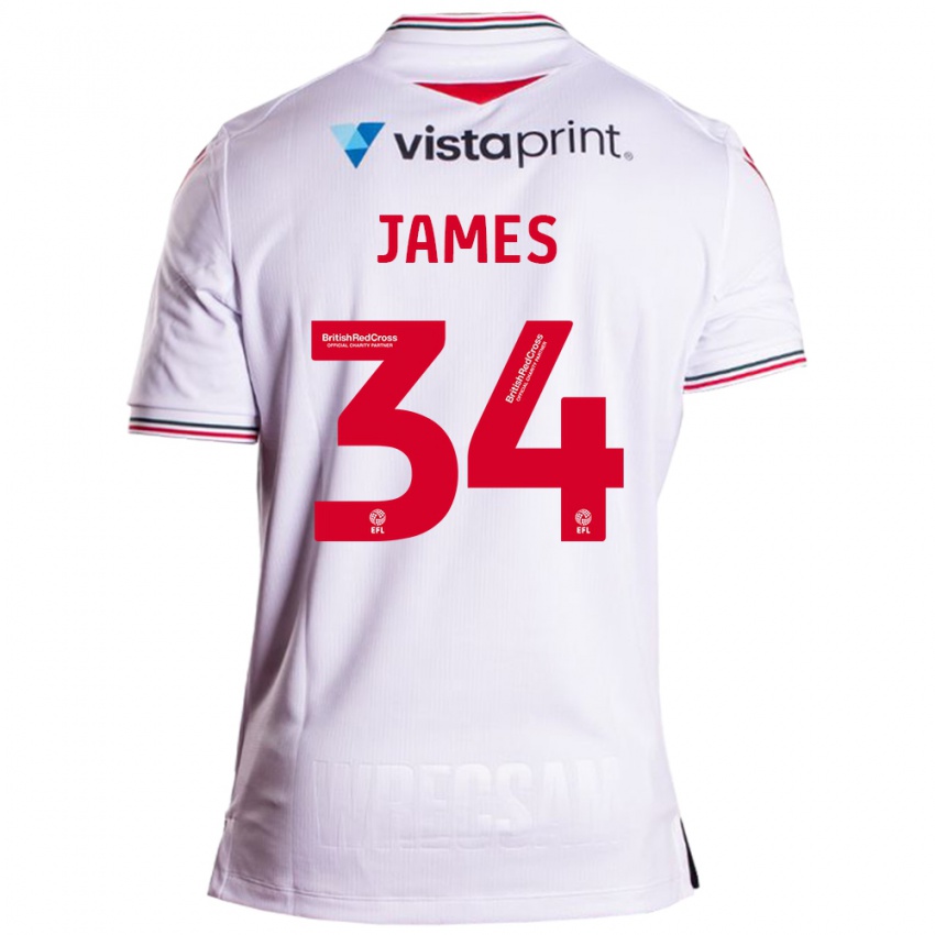 Damen Aaron James #34 Weiß Auswärtstrikot Trikot 2023/24 T-Shirt