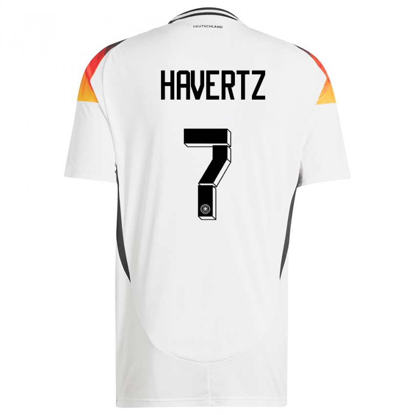 Kinder Deutschland Kai Havertz #7 Weiß Heimtrikot Trikot 24-26 T-Shirt