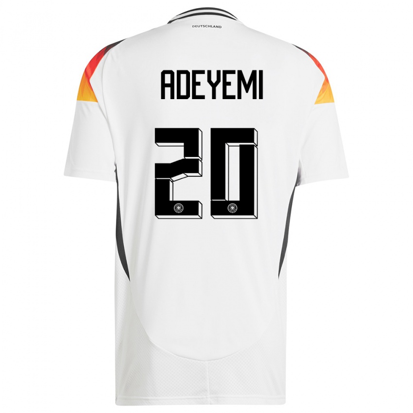 Kinder Deutschland Karim Adeyemi #20 Weiß Heimtrikot Trikot 24-26 T-Shirt