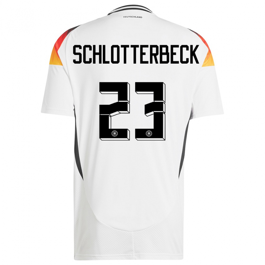 Kinder Deutschland Nico Schlotterbeck #23 Weiß Heimtrikot Trikot 24-26 T-Shirt