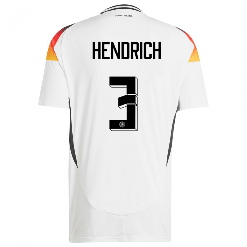 Kinder Deutschland Kathrin Hendrich #3 Weiß Heimtrikot Trikot 24-26 T-Shirt