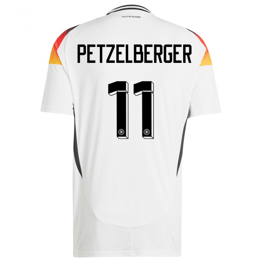 Kinder Deutschland Ramona Petzelberger #11 Weiß Heimtrikot Trikot 24-26 T-Shirt