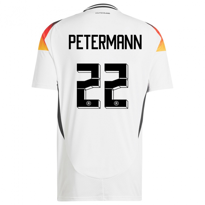 Kinder Deutschland Lena Petermann #22 Weiß Heimtrikot Trikot 24-26 T-Shirt
