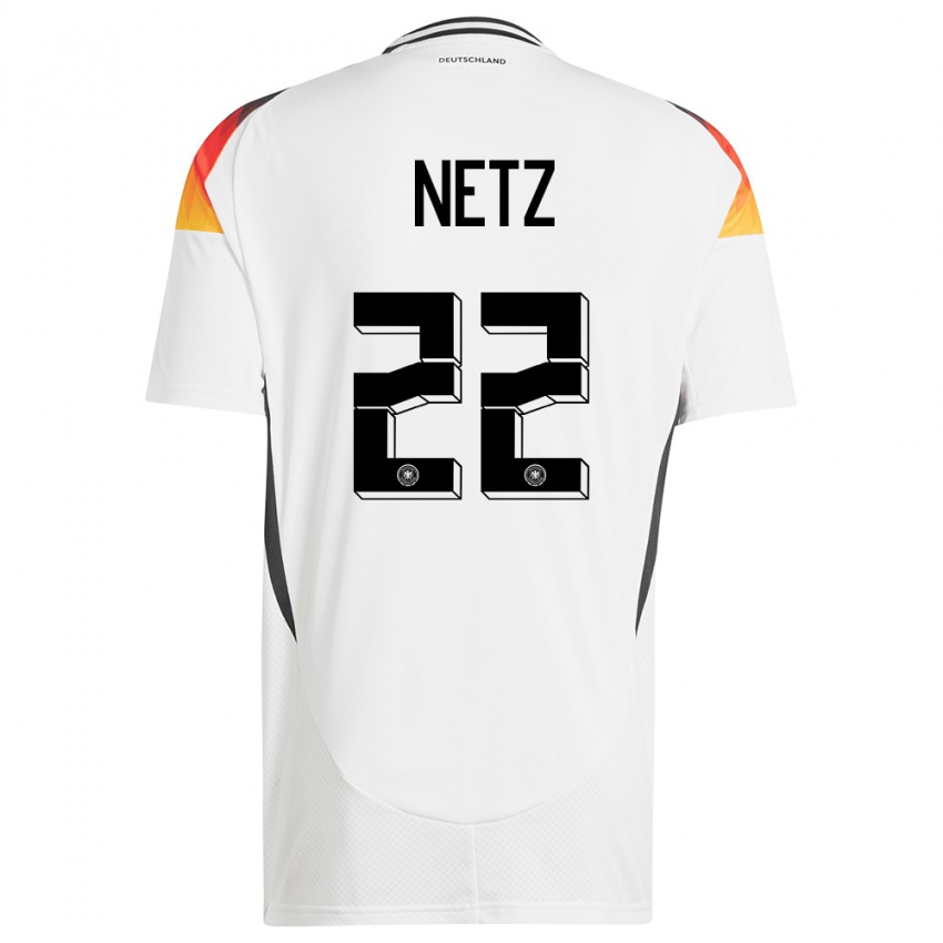 Kinder Deutschland Luca Netz #22 Weiß Heimtrikot Trikot 24-26 T-Shirt