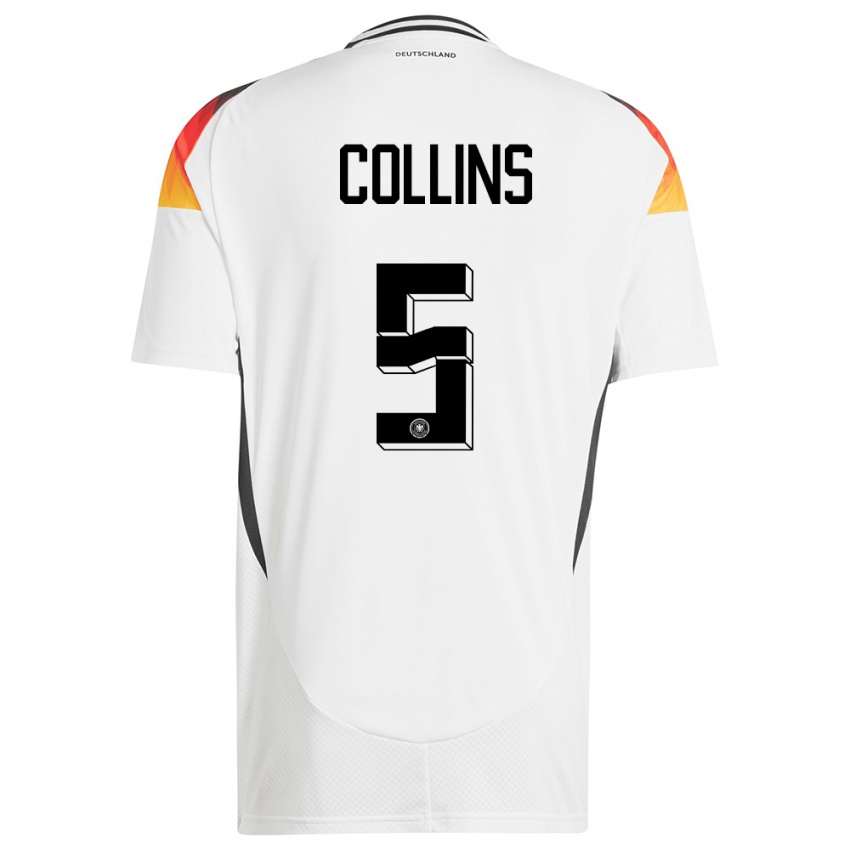Kinder Deutschland Nnamdi Collins #5 Weiß Heimtrikot Trikot 24-26 T-Shirt