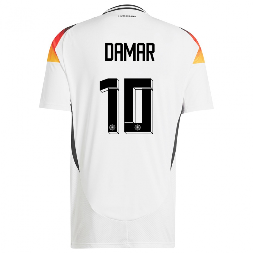 Kinder Deutschland Muhammed Damar #10 Weiß Heimtrikot Trikot 24-26 T-Shirt