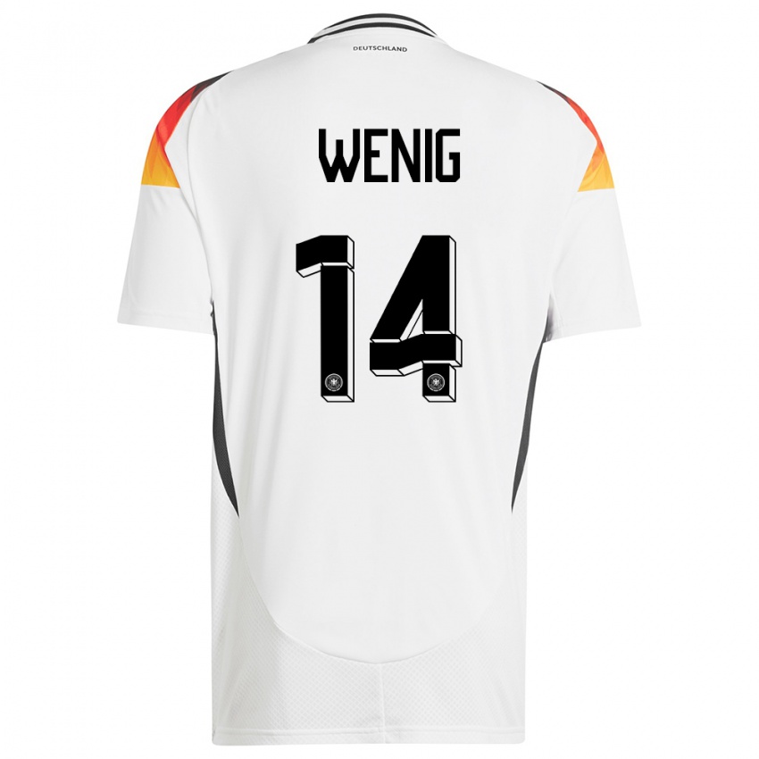 Kinder Deutschland Marcel Wenig #14 Weiß Heimtrikot Trikot 24-26 T-Shirt