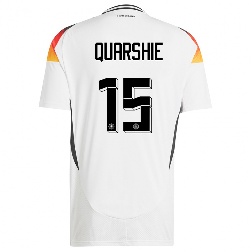 Kinder Deutschland Joshua Quarshie #15 Weiß Heimtrikot Trikot 24-26 T-Shirt