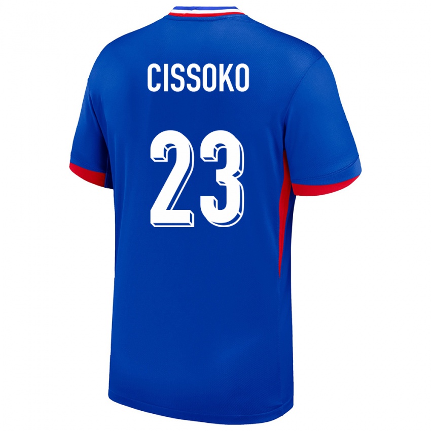 Kinder Frankreich Hawa Cissoko #23 Blau Heimtrikot Trikot 24-26 T-Shirt