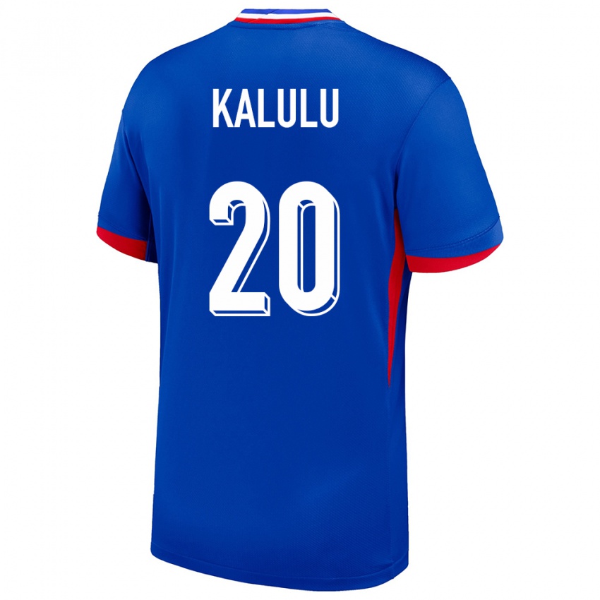 Kinder Frankreich Pierre Kalulu #20 Blau Heimtrikot Trikot 24-26 T-Shirt