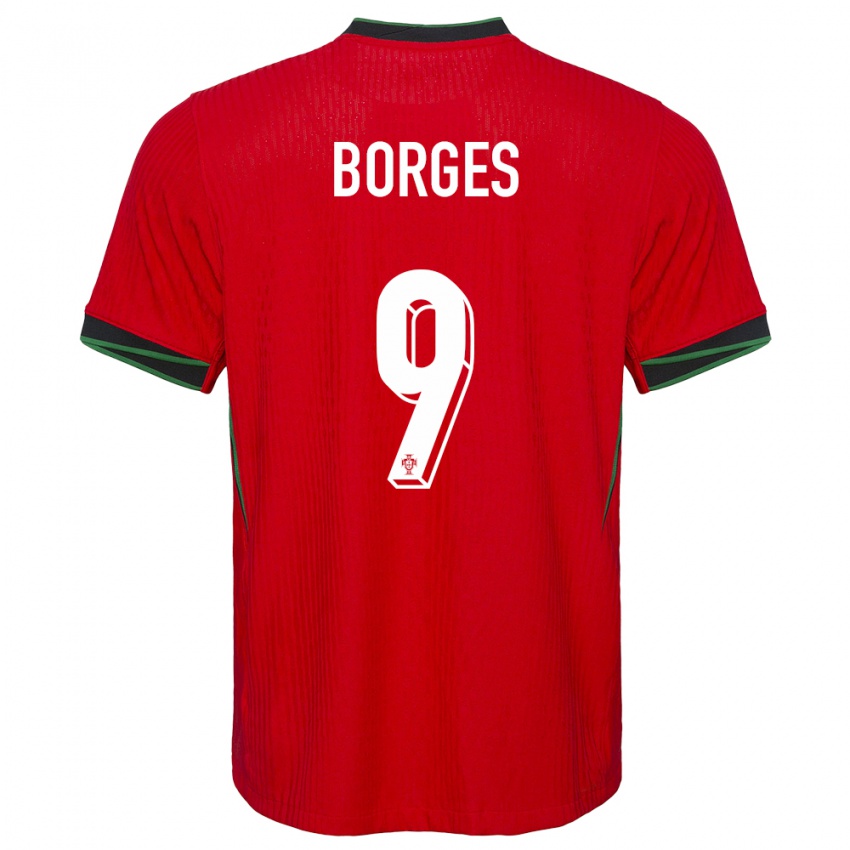 Kinder Portugal Ana Borges #9 Rot Heimtrikot Trikot 24-26 T-Shirt