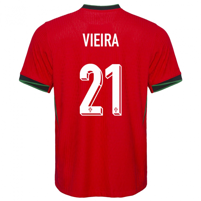 Kinder Portugal Fabio Vieira #21 Rot Heimtrikot Trikot 24-26 T-Shirt