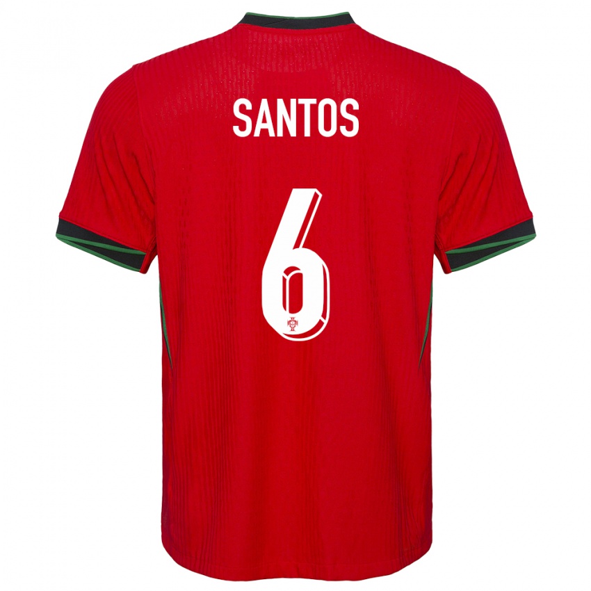 Kinder Portugal Vasco Santos #6 Rot Heimtrikot Trikot 24-26 T-Shirt