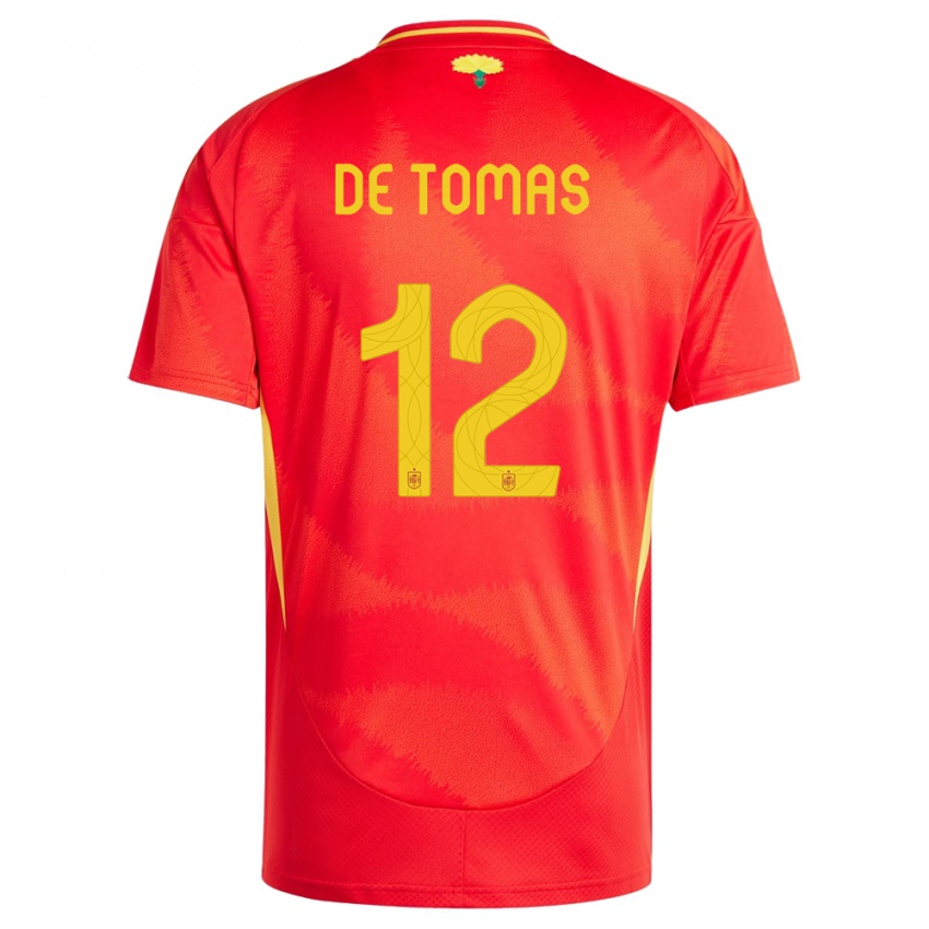 Kinder Spanien Raul De Tomas #12 Rot Heimtrikot Trikot 24-26 T-Shirt