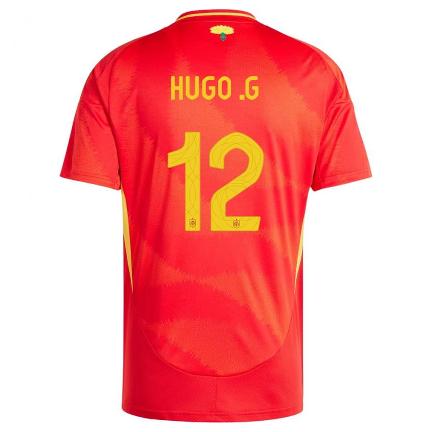 Kinder Spanien Hugo Guillamon #12 Rot Heimtrikot Trikot 24-26 T-Shirt