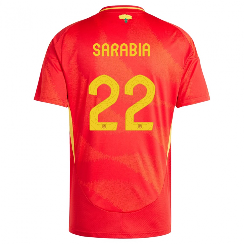 Kinder Spanien Pablo Sarabia #22 Rot Heimtrikot Trikot 24-26 T-Shirt