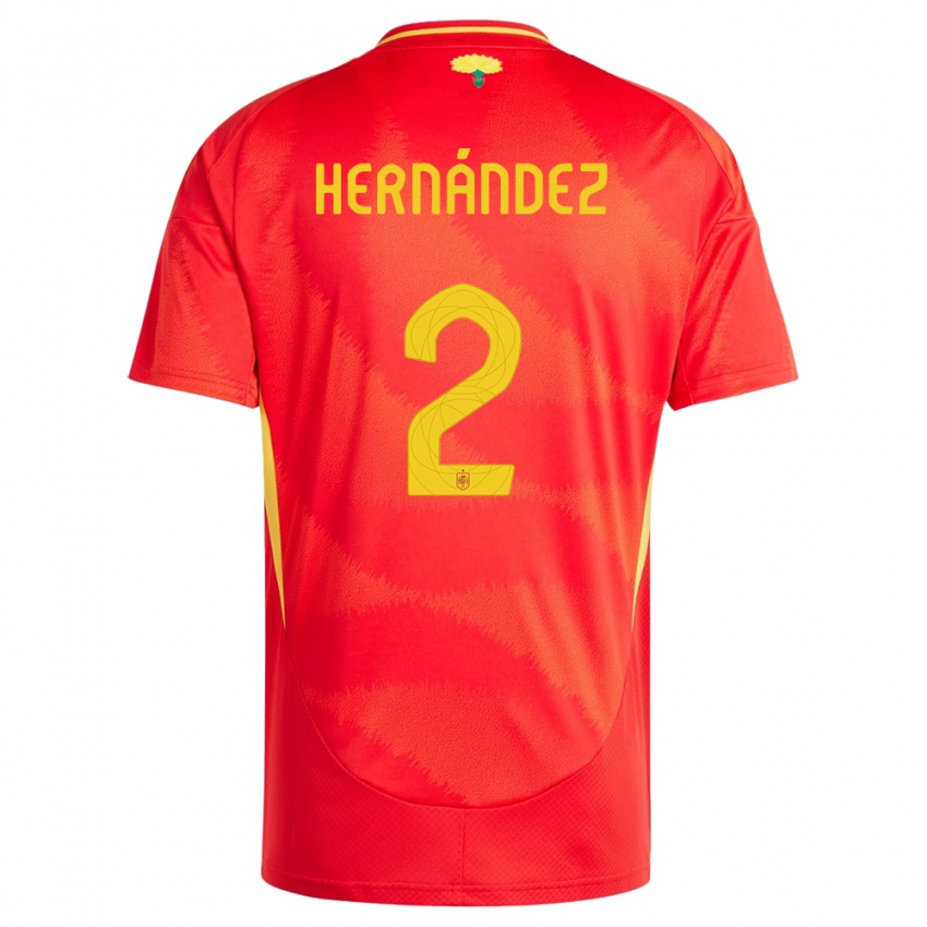 Kinder Spanien Oihane Hernandez #2 Rot Heimtrikot Trikot 24-26 T-Shirt