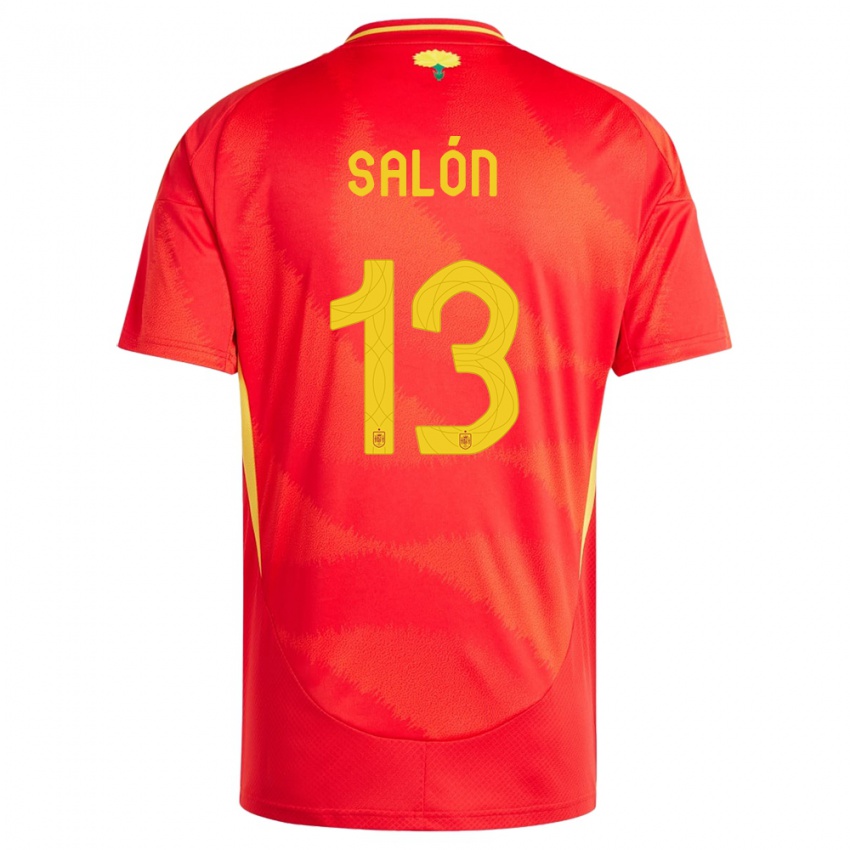Kinder Spanien Enith Salon #13 Rot Heimtrikot Trikot 24-26 T-Shirt