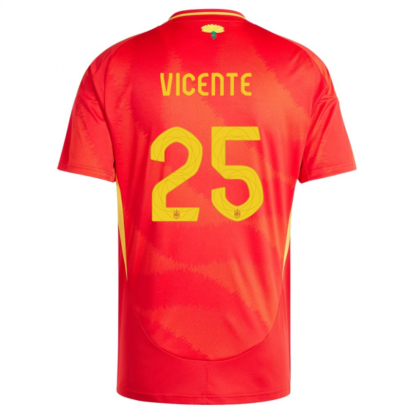 Kinder Spanien Ainhoa Vicente #25 Rot Heimtrikot Trikot 24-26 T-Shirt