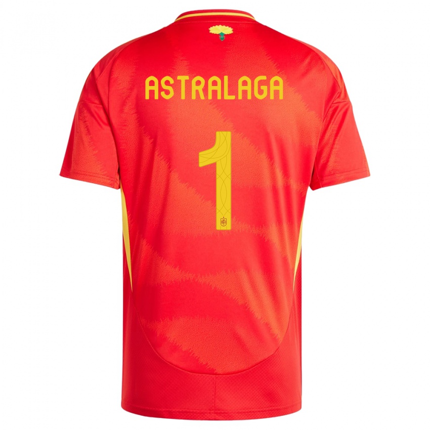 Kinder Spanien Ander Astralaga #1 Rot Heimtrikot Trikot 24-26 T-Shirt